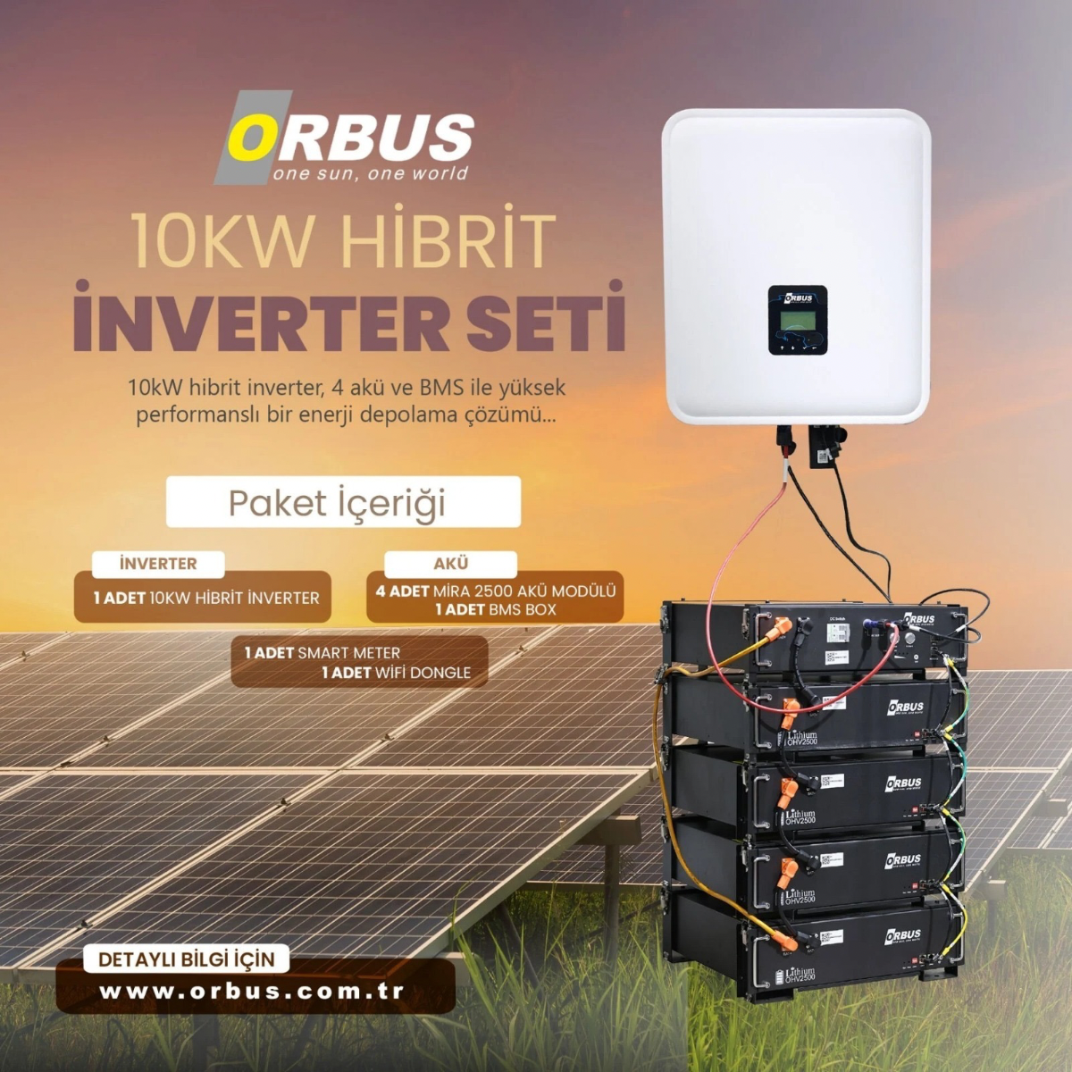 10 KW TRİFAZE HİBRİT INVERTER SETİ