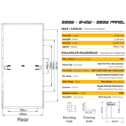 550 WATT HULFCUT GÜNEŞ PANELİ ( B SINIFI )