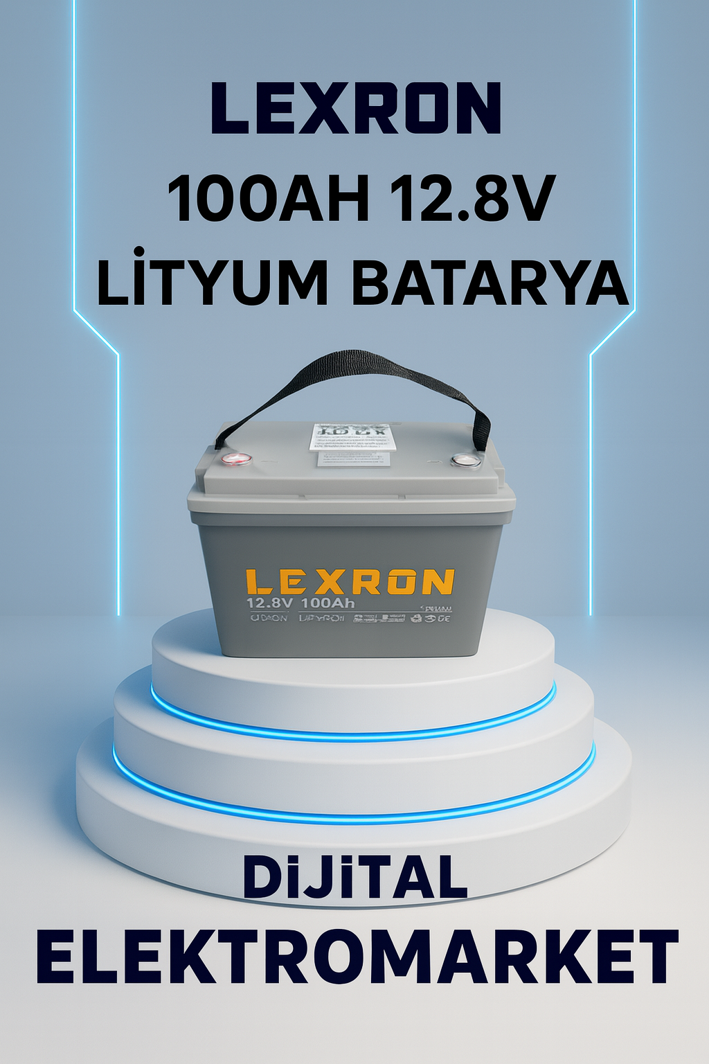 LEXRON 12.8 VOLT 100 AMPER  LİTYUM AKÜ  BLUETOOTH LU MODEL