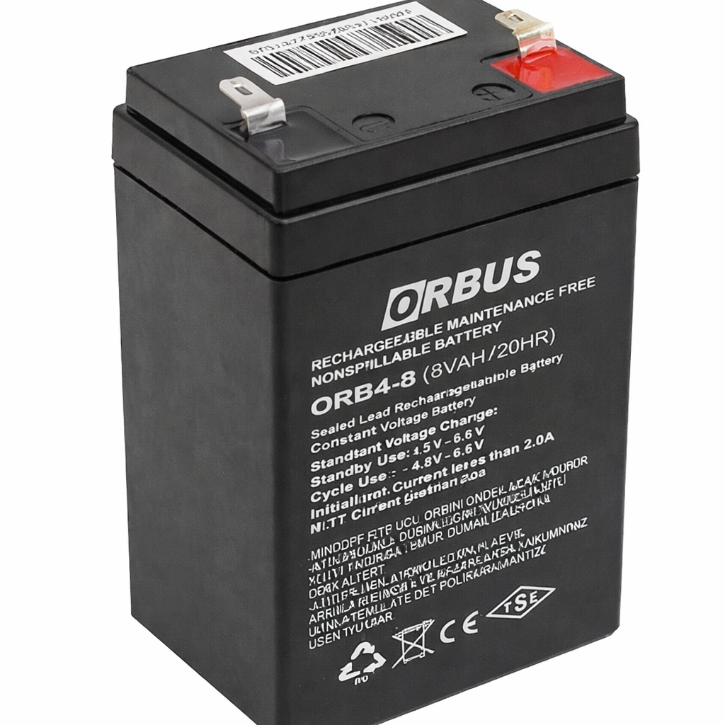 Orbus 4 Volt 8 Amper Kuru Tip Akü ORB4-8 (68*45*95 Mm)