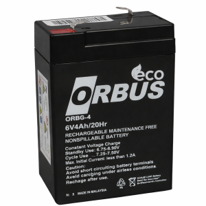 Orbus Eco ORB6-4 6 Volt 4 Amper Kuru Işıldak Aküsü (70x48x101 Mm)