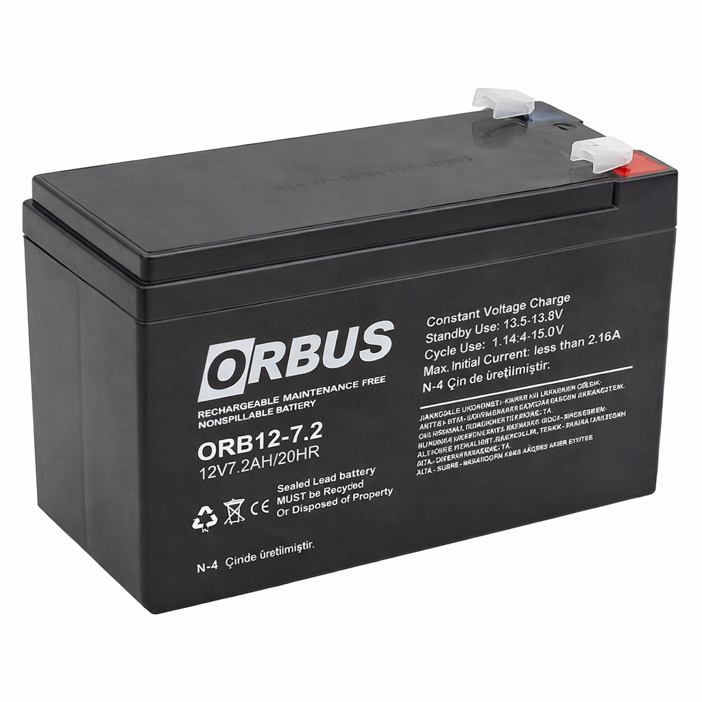 Orbus ORB12-7.2 12 Volt 7.2 Amper Akü (150x65x90 Mm)