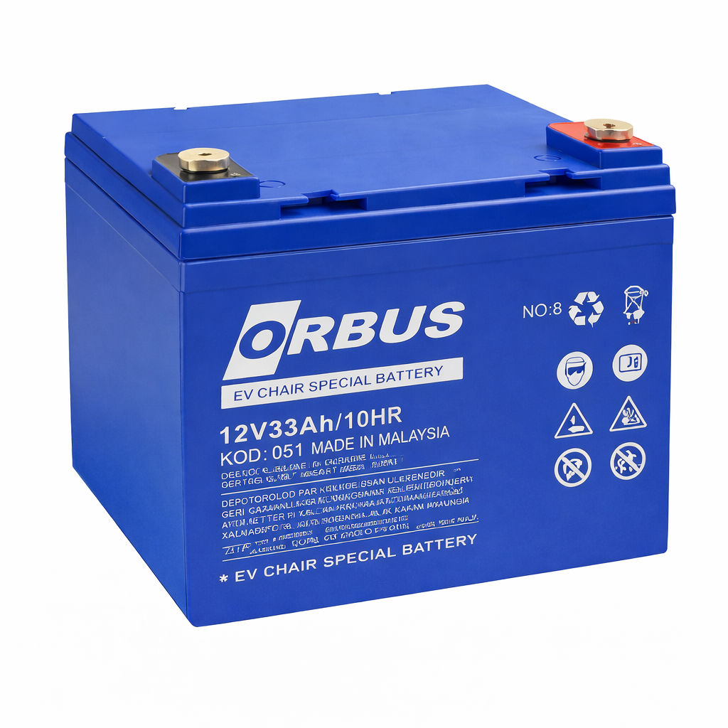 Orbus 12V 33 Ah Engelli Araç Aküsü