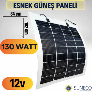 Suneco 130 Watt Yarı Esnek Güneş Paneli