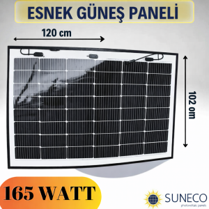 165 Watt Yarı Esnek Güneş Paneli Karavan Tekne