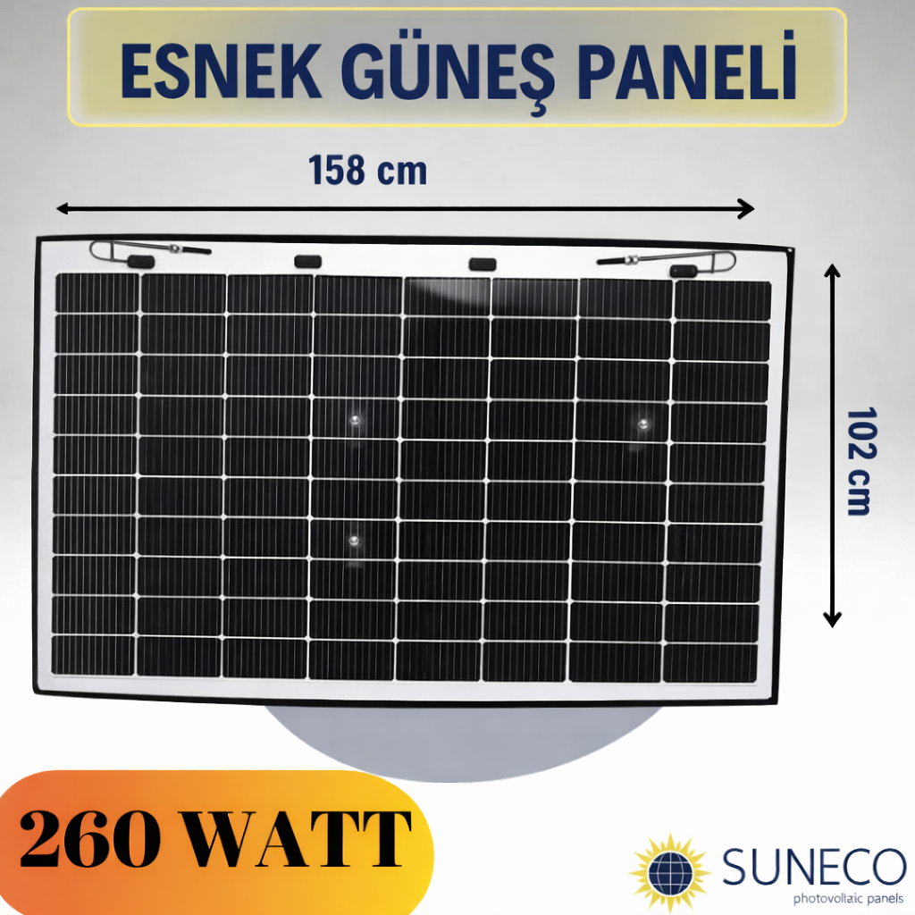 Suneco 260 Watt Yarı Esnek Güneş Paneli