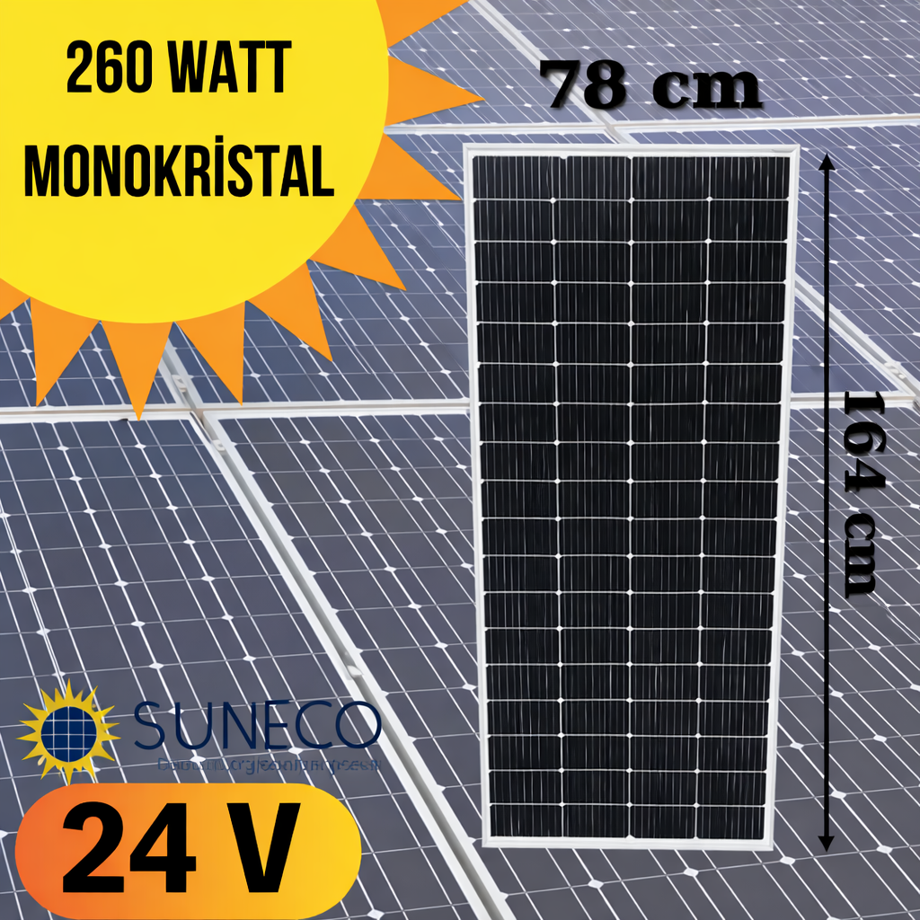 260 Watt A Kalite hulf cut Solar Güneş Paneli 24 volt Karavan