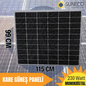 230 Watt Half Cut Monokristal Solar Kare Güneş Paneli