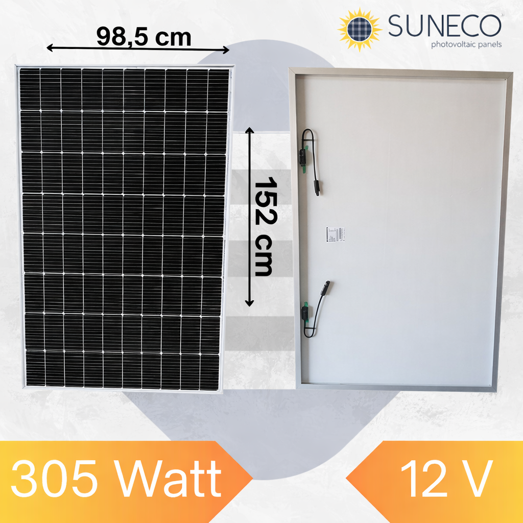 305W Watt Half-Cut Monokristal Solar Yüksek Amper Güneş Paneli A Sınıf Karavan