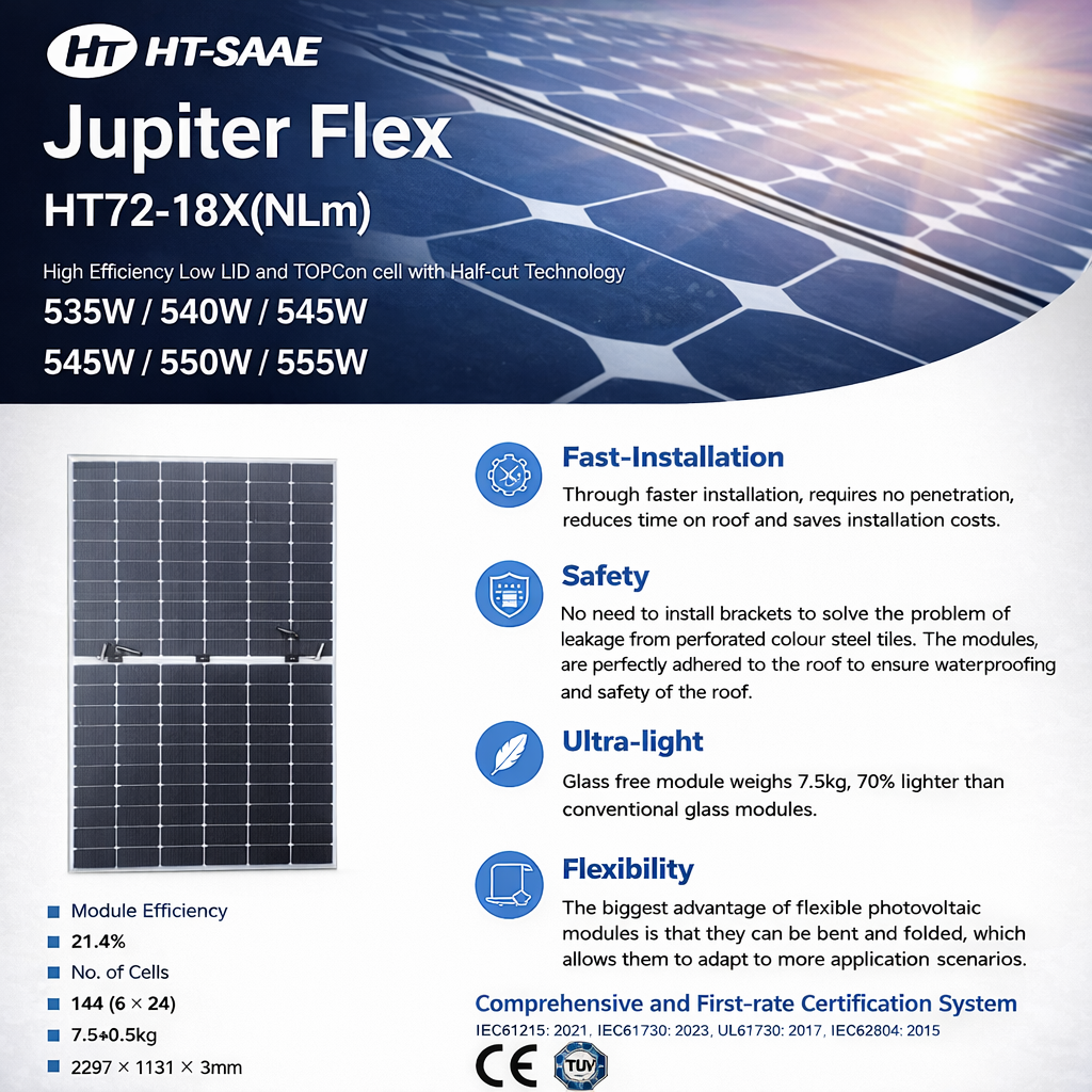 550 watt A- HT-SAAE HULFCUT GÜNEŞ PANELİ