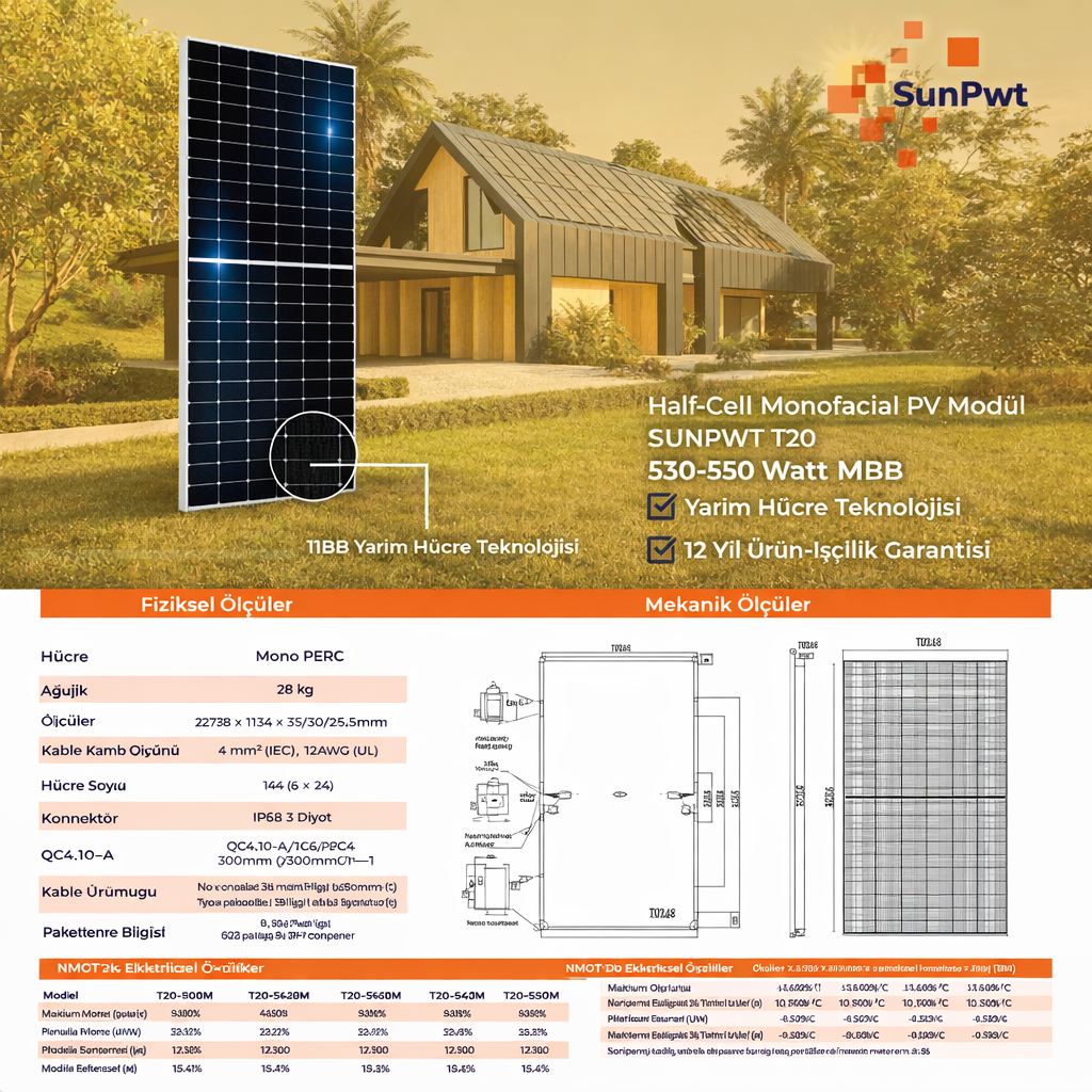 545 WATT HULFCUT PANEL SUNPWT