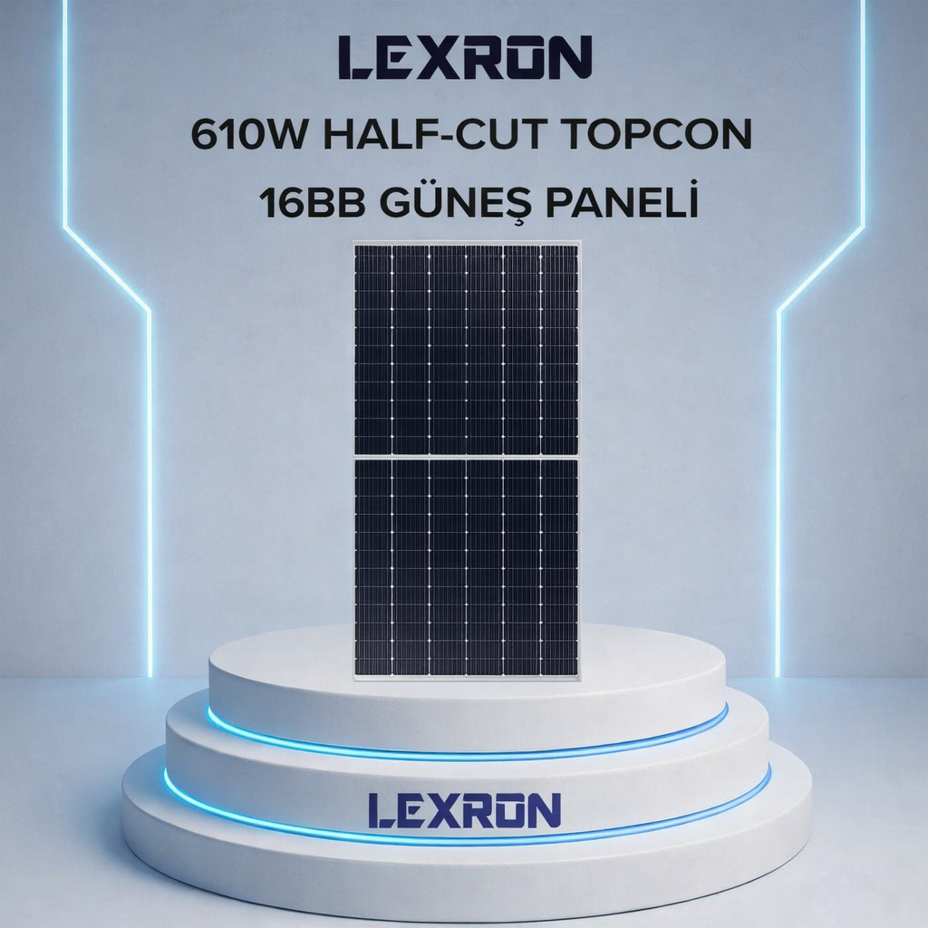 610W HALF-CUT TOPCON 16BB GÜNEŞ PANELİ