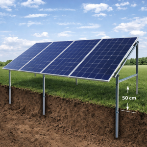 4 Panelli Galvaniz Solar Sehpa – Modüler Sistem (4-6-8. Panel Uyumlu)