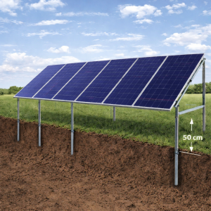 6 Panelli Galvaniz Solar Sehpa – Modüler Sistem (6-8. Panel Uyumlu)